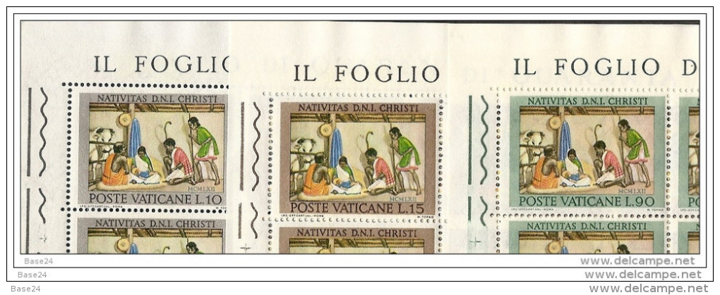 1962 Vaticano Vatican NATALE  CHRISTMAS 40 Serie Di 3v. In Foglio MNH** Sheets - Nuovi