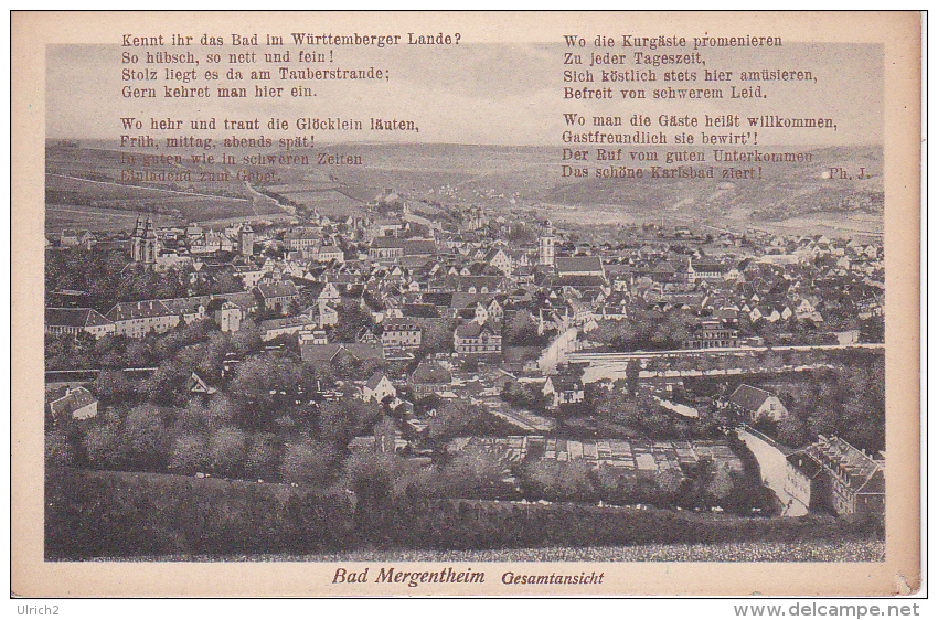 AK Bad Mergentheim - Gesamtansicht - Gedicht -  (15754) - Bad Mergentheim