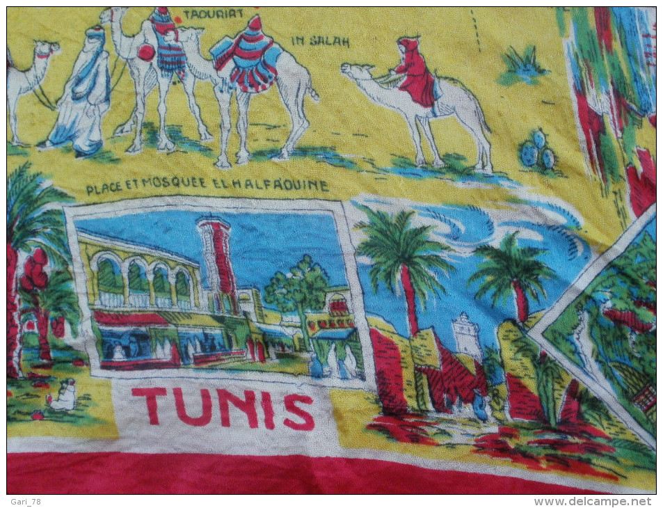 Foulard SOUVENIR D'AFRIQUE DU NORD - Alger - Casablanca - Oran - Tunis - Foulards