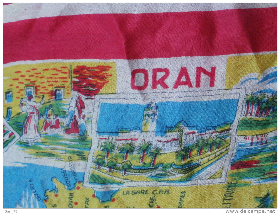 Foulard SOUVENIR D'AFRIQUE DU NORD - Alger - Casablanca - Oran - Tunis - Foulards