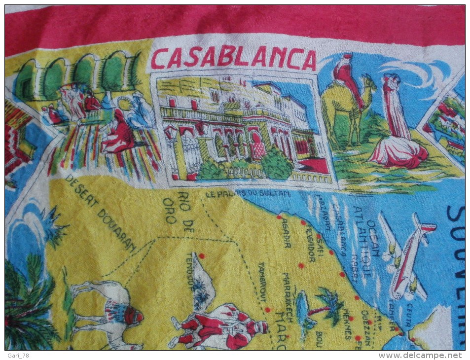 Foulard SOUVENIR D'AFRIQUE DU NORD - Alger - Casablanca - Oran - Tunis - Foulards