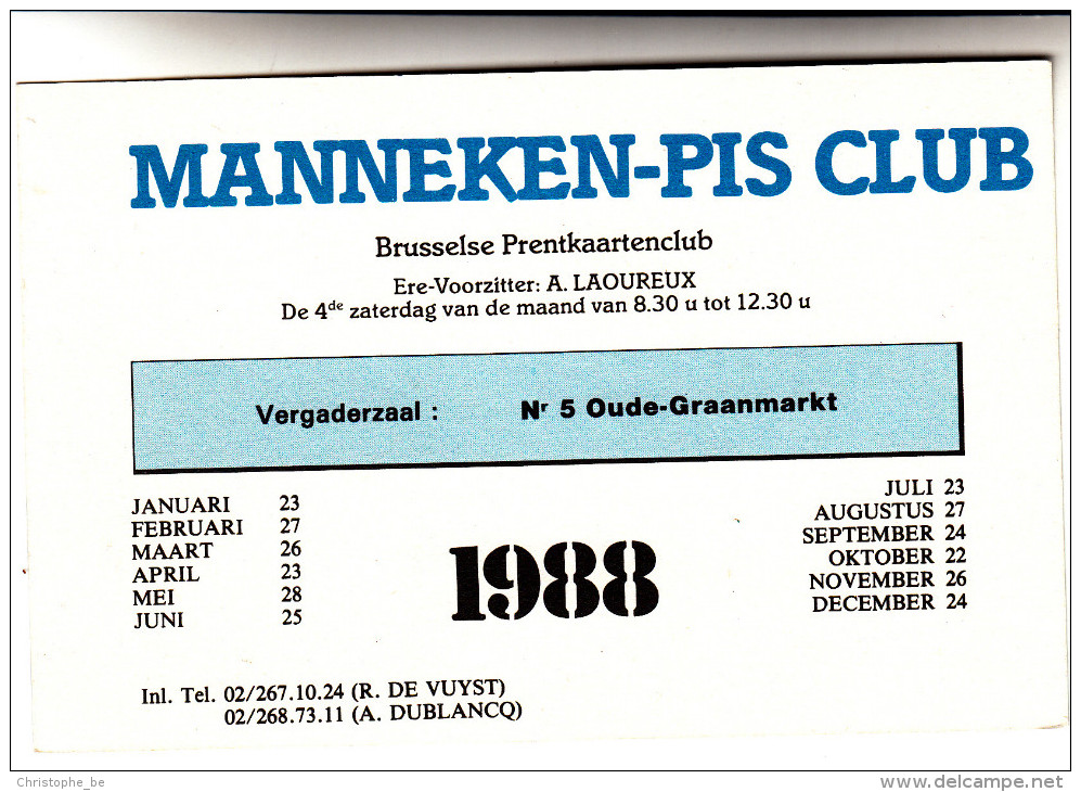 Manneken Pis Club, Brusselse Prentkaartenclub, Antwerpen, Vertrek Van De Congoboot 1988 (pk19819) - Antwerpen