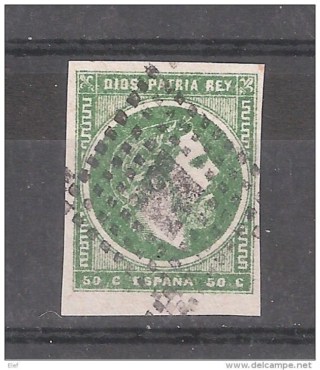 ESPANA / Espagne / Spain, CARLISTES /  Pais Vasco & Navarra, Yvert N° 4, 50 C Vert BORD DE FEUILLE, Don Carlos, Obl, TTB - Carlistas