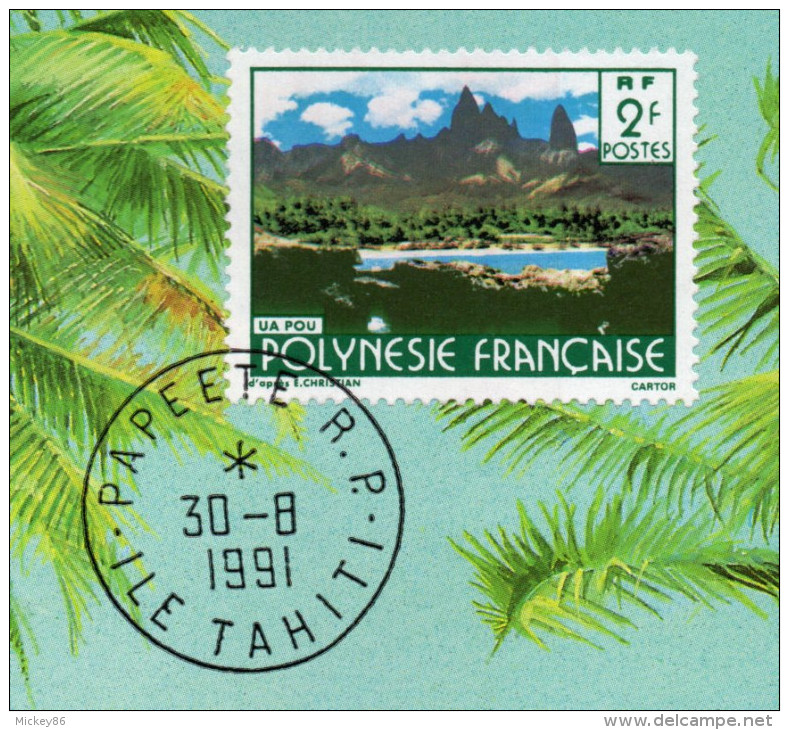 POLYNESIE FRANCAISE--carte Maximum  UA POU Cachet  PAPEETE  R.P Du 30/08/91 - Cartoline Maximum
