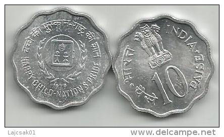 India 10 Paise 1979.  Year Of The Child  HAPPY CHILD - NATION`S PRIDE High Grade - Inde