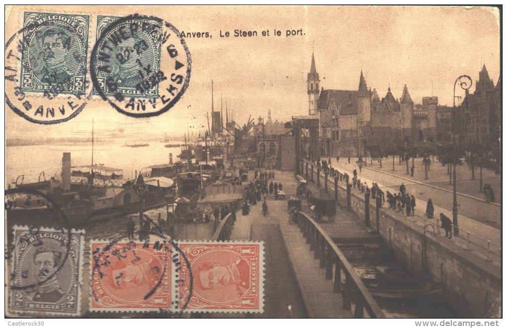 O) 1922 BELGIUM, ANTWERP, THE  STEEN AND  PORT, POSTAL CARD TO MEIXICO, XF - Collections & Lots