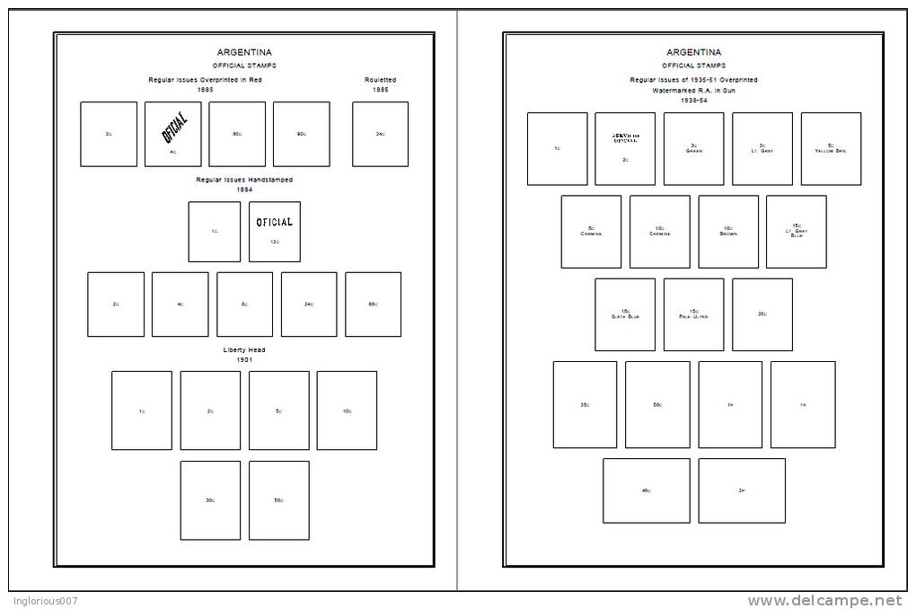 ARGENTINA STAMP ALBUM PAGES 1858-2011 (506 Pages) - Engels