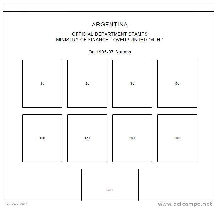 ARGENTINA STAMP ALBUM PAGES 1858-2011 (506 pages)