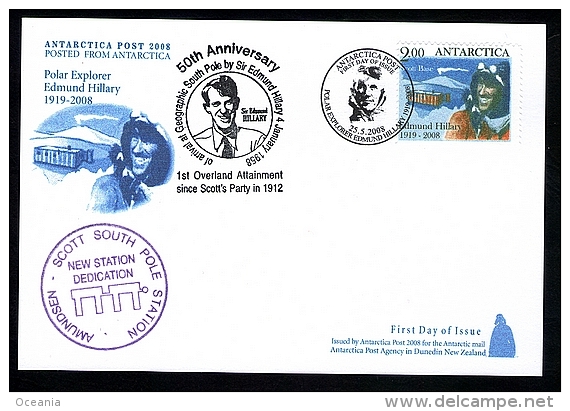 Antarctica Post Edmund Hillary FDC Card - Other & Unclassified