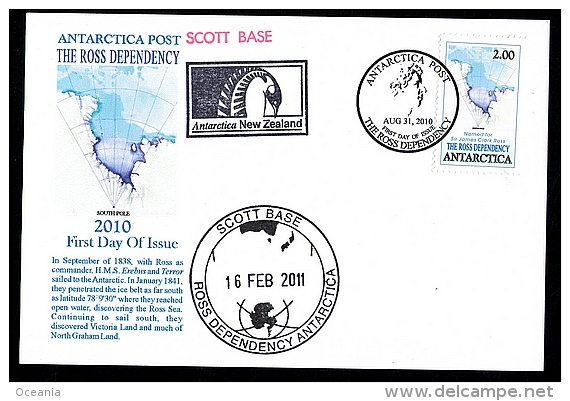 Antarctica Post Ross Sea FDC Card. Flown To Scott Base. - Other & Unclassified