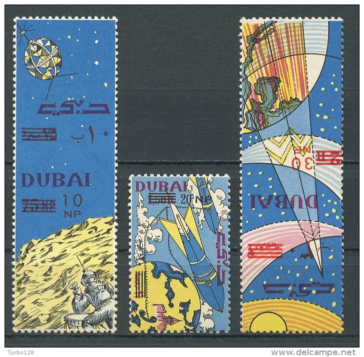 DUBAI 1965 N° 53/55 ** Neufs = MNH  Superbes Cote 11 &euro; Astronautique Espace Space Fusées Transports - Dubai