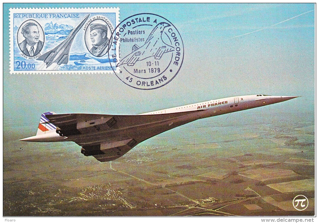 Carte-Maximum FRANCE N°Yvert PA 44 /  "Concorde" - 1970-1979