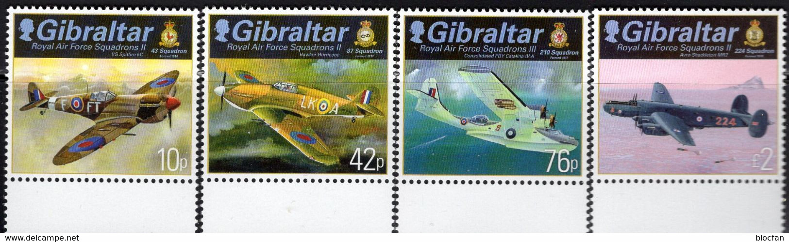 Flugzeug RAF 2013 Gibraltar 1526/9 ** 10€ Kampfflugzeug Spritfire Jäger Flugboot Aufklärer Topic Military Set Bf UK - Gibraltar