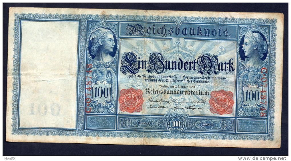 Germania - Banconota 100 Marchi Del 1908, Conservazione BB - 100 Mark