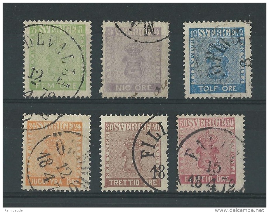 SUEDE - YVERT N° 6/11 OBLITERES - COTE = 514 EUROS - Used Stamps
