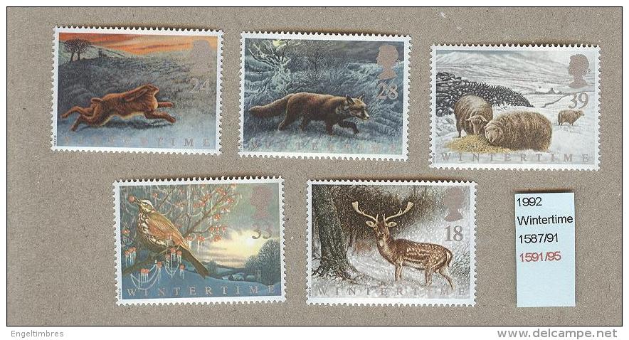 GB 1992 Wintertime SG1587/91 - Unused Stamps