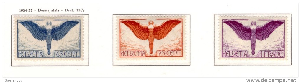 Svizzera--MF-0075 - 1924/1936 - Posta Aerea - Unificato:  A10a/A12a (+) MLH - Privi Di Difetti Occulti. - Neufs