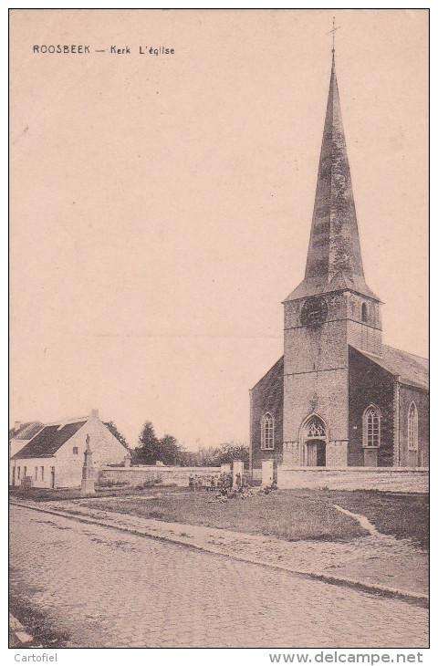 ROOSBEEK-KERK-L'EGLISE-GEANIMEERD-PHOTOTYPIE-DESAIX-VERZONDEN-ZIE 2 SCANS-TOPKAART ! ! ! - Boutersem