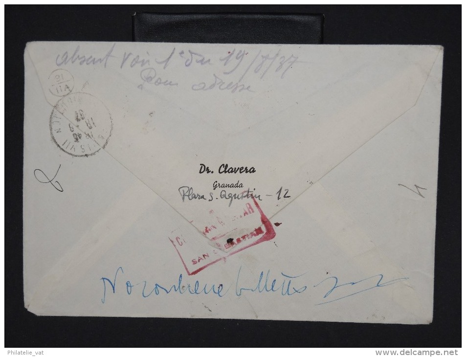 ESPAGNE--Env. Pour France Période 1930/40 Avec Censure    Dispersion D ´une Archive    P6557 - Marques De Censures Nationalistes