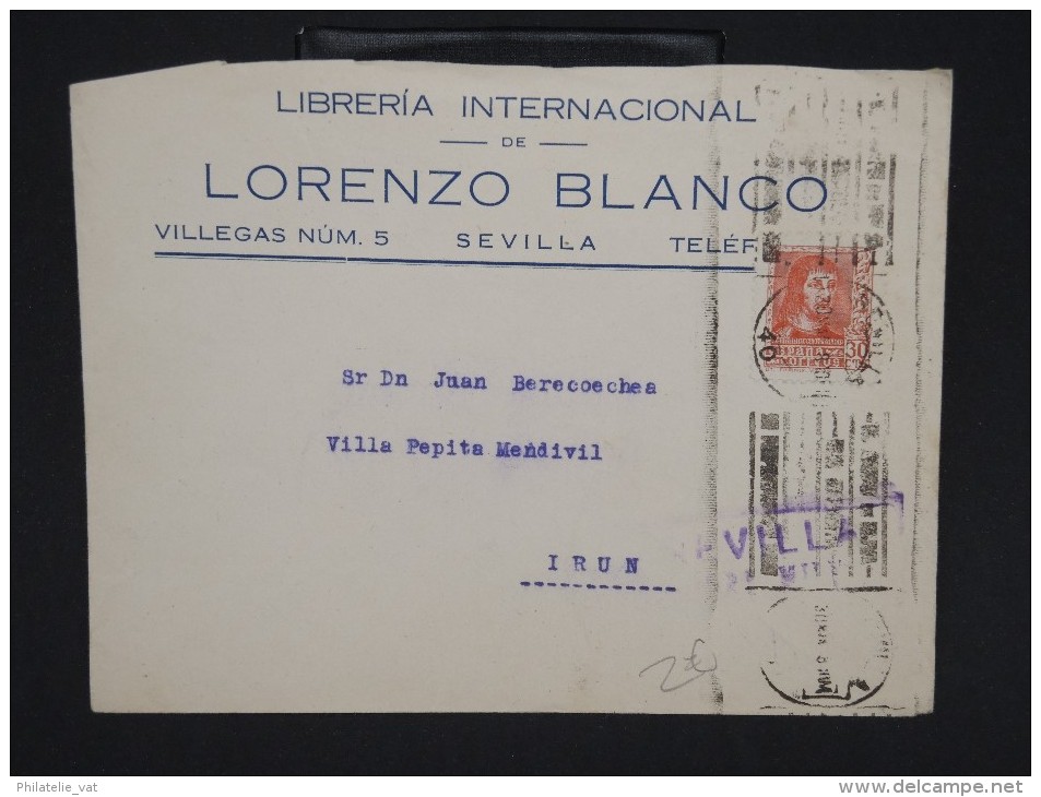 ESPAGNE--Env. Pour France Période 1930/40 Avec Censure    Dispersion D ´une Archive    P6559 - Nationalists Censor Marks