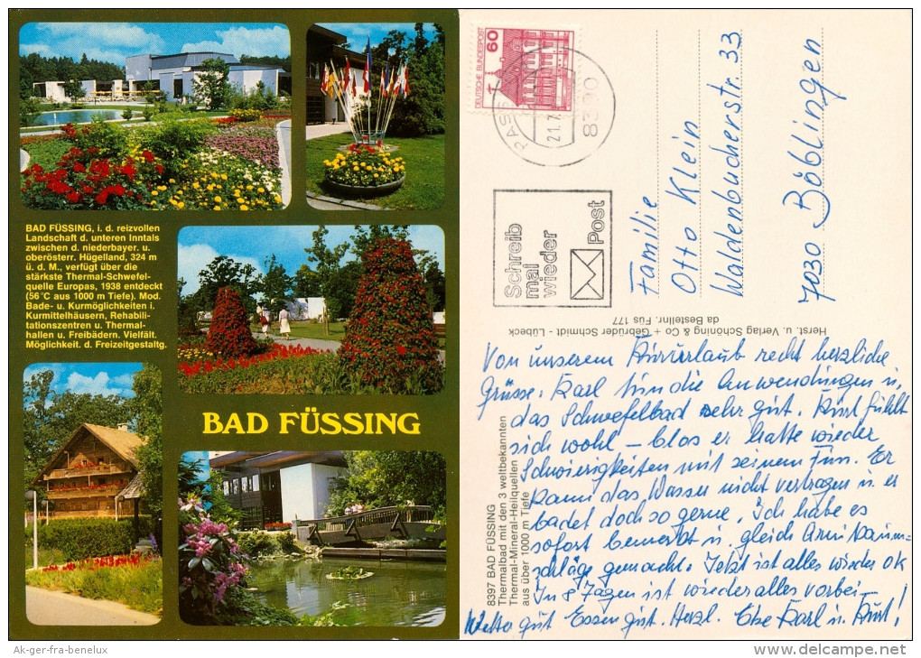 AK Bad Füssing Niederbayern Ndb. Mehrbild-Ansichtskarte Deutschland Bayern GERMANY Böblingen Picture Postcard - Bad Fuessing