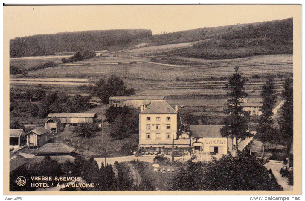 Vresse S/Semois - Hôtel 'A La Glycine" (garage, Format Carte Postale Mais Publicité) - Vresse-sur-Semois