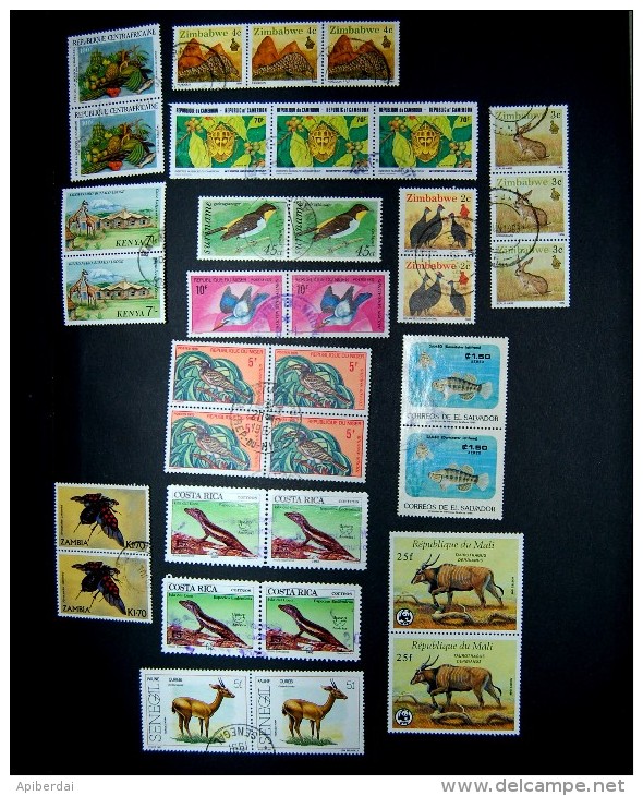 Faune - Lot De 35 Timbres Sur Le Thème De La Faune/flore En Multiple De 2,3,ou 4 - Lots & Kiloware (mixtures) - Max. 999 Stamps