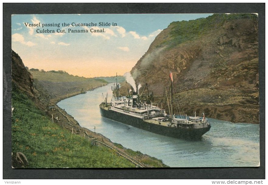 CPA - Vessel Passing The Cucarache Slide In Culebra Cut, Panama Canal - Panama