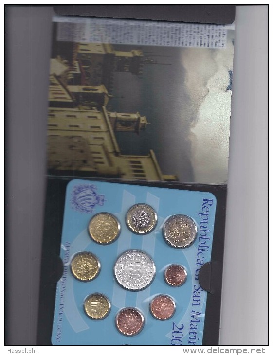 SAN MARINO EUROMUNTEN BU-set 2003 -  VOLLEDIGE REEKS + 5 EURO ZILVER - San Marino