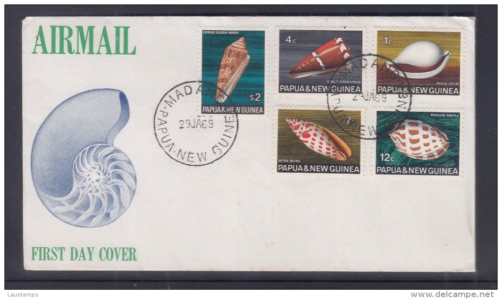 Papua New Guinea 1969 Shells FDC(MADANG Cancellation) - Papouasie-Nouvelle-Guinée