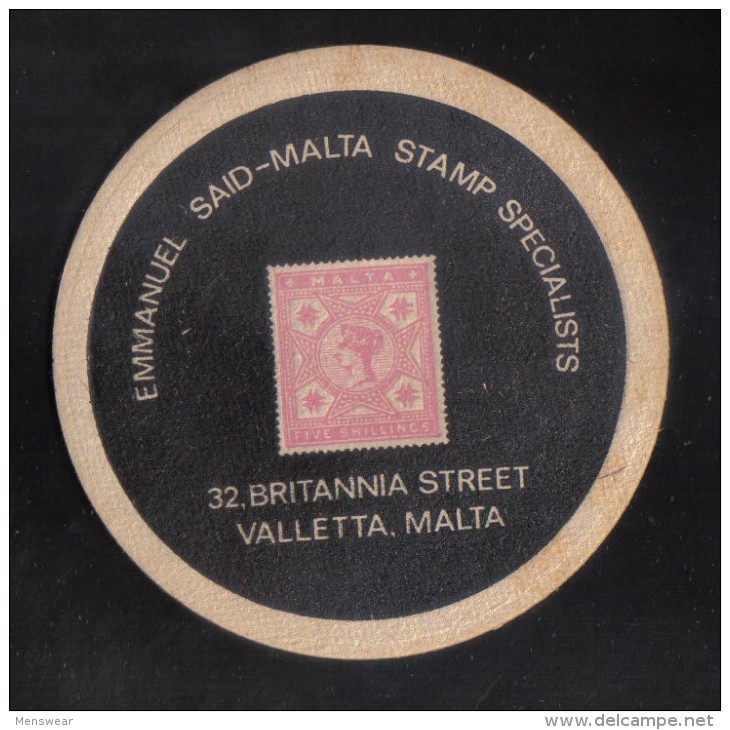 MALTA - RARE EMMANUEL SAID  MATT - WITH STAMP / 1970s RARE - Bierdeckel