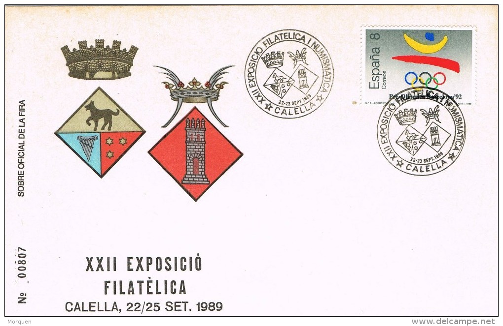 13363. Carta Exposicin CALELLA (Barcelona) 1989. Exposicion FERIA, Escudo Municipal - Cartas & Documentos