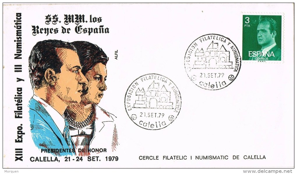 13366. Carta Exposicin CALELLA (Barcelona) 1979. Reyes De España Juan Carlos I Y Sofia - Cartas & Documentos