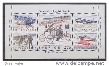 Sweden 1984 Airplanes M/s ** Mnh (22542A) - Blocs-feuillets