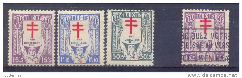 Belgie - 1925  - OBP - *  234/36 * - Spoor Van Scharnier +234 Gestempeld - Unused Stamps