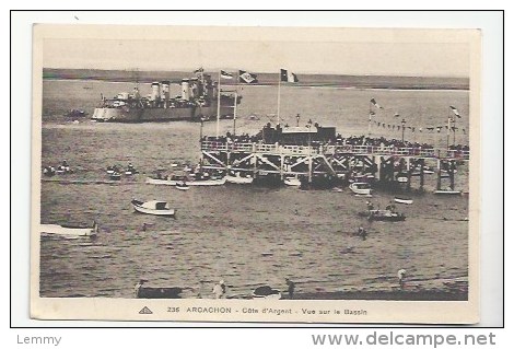 33 - ARCACHON - COTE D´ARGENT -  VUE SUR LE BASSIN - PAQUEBOT - - Arcachon