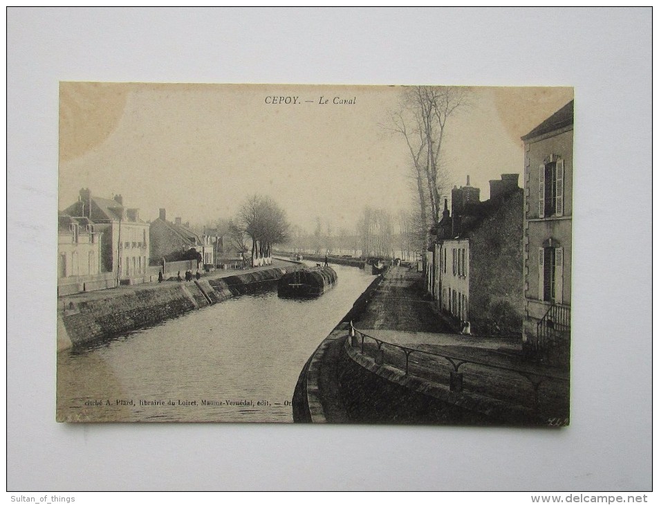 Cpa/pk Cepoy Le Canal Librairie Loiret Maume Vernédal Péniche Maisons Quai - Autres & Non Classés