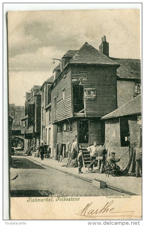 POST CARD ENGLAND KENT FISHMARKET FOLKESTONE 1905 - Folkestone