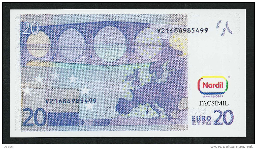 Test Note "NARDIL" Testnote, POLYMER, 20 EURO, Training, Educativ, EURO Size, RRR, UNC, Billet Scolaire - Autres & Non Classés