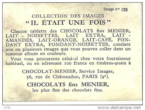 Image MENIER N° 120 Par Jean Adrien MERCIER - Album "Il était Une Fois" - Fin - 1953 - TBE - Autres & Non Classés