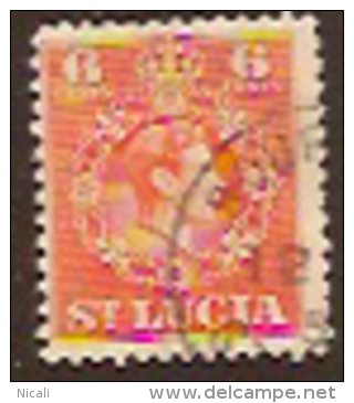 ST LUCIA 1949 6c KGV SG 151 U DP26 - St.Lucia (...-1978)