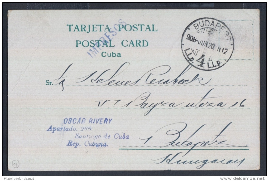 POS-56 CUBA.1928. TARJETA POSTAL A CHECOSLOVAQUIA. POSTCARD. JARDIN BOTANICO. BOTANICAL GARDEN - Oblitérés