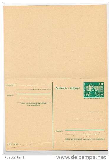 DDR P81 Postkarte Mit Antwort DRUCKVERSCHIEBUNG 1973 - Postcards - Mint