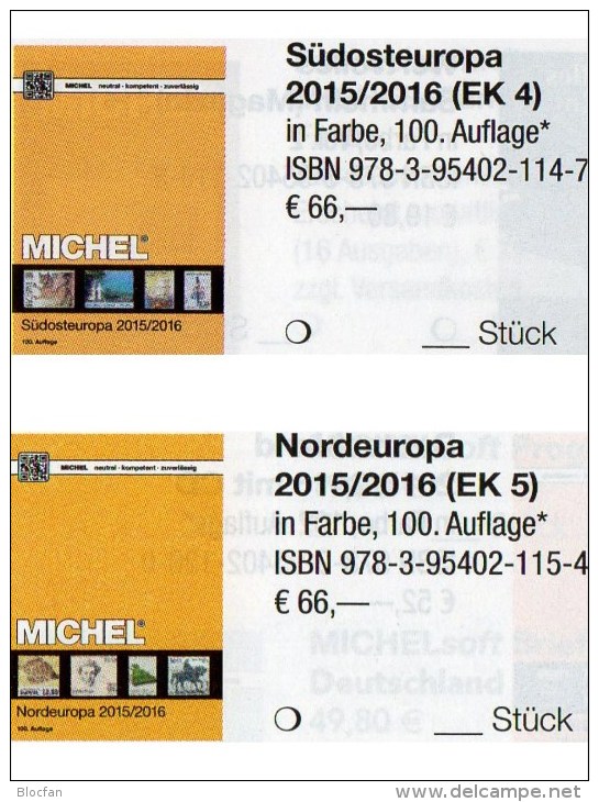 MICHEL North/Southeast-Europa Catalogue 2015/2016 New 132€ Part 4+5 SRB BG GR RO TR Cyprus DK Eesti Soumi FL Latvia NO S - German