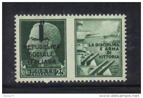 Z998 - RSI , Propaganda Di Guerra " La Disciplina è Arma Di Vittoria" : Il 25 Cent Verde ** MNH - War Propaganda