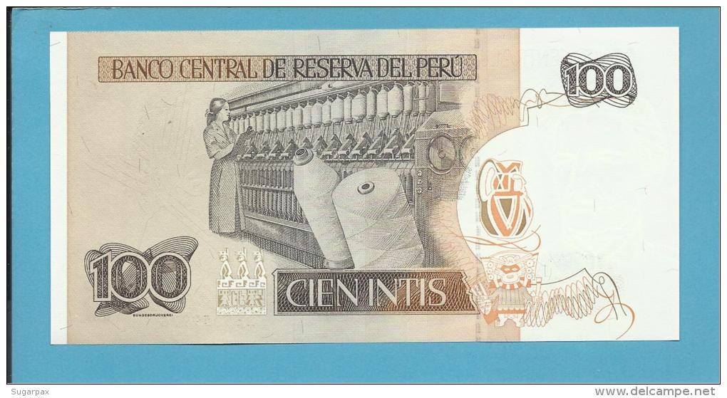 PERU - 100 INTIS - 26.06.1987 - Pick 133 - UNC. - RAMON CASTILLA - 2 Scans - Peru