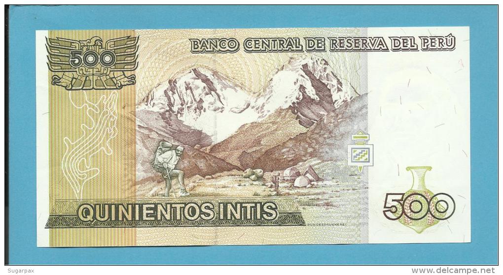 PERU - 500 INTIS - 26.06.1987 - Pick 134.b - UNC. - TUPAC AMARU II - 2 Scans - Peru