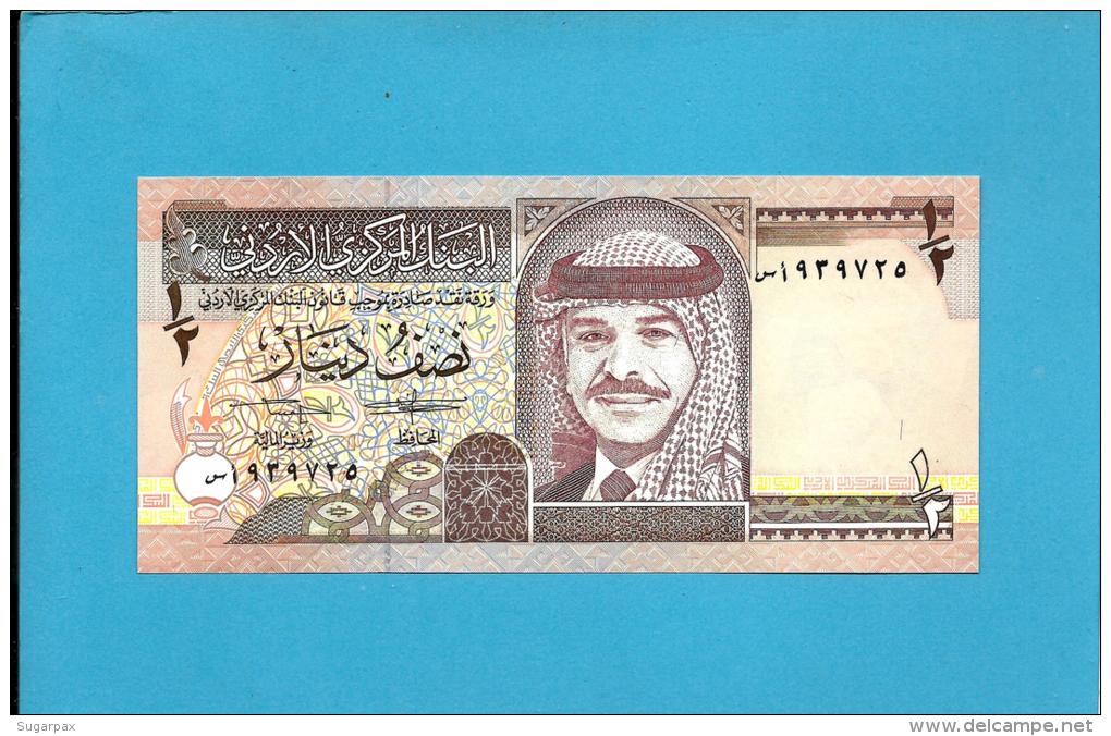 JORDAN - 1/2 DINAR - 1993 - P 23.b - UNC. - Sign. 19 - King Hussein - 2 Scans - Jordan