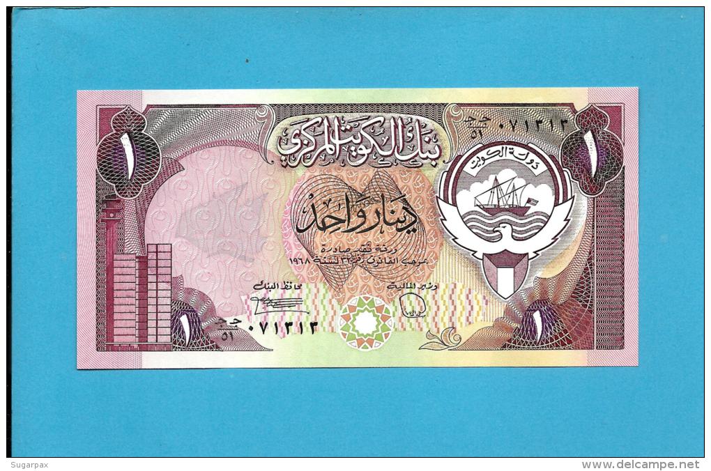 KUWAIT - 1 Dinar - ( 1980 - 91 ) - P 13.d - Sign. 6 - UNC. - Stolen By Iraqi Forces - Denominator / 51 - SEE Description - Kuwait