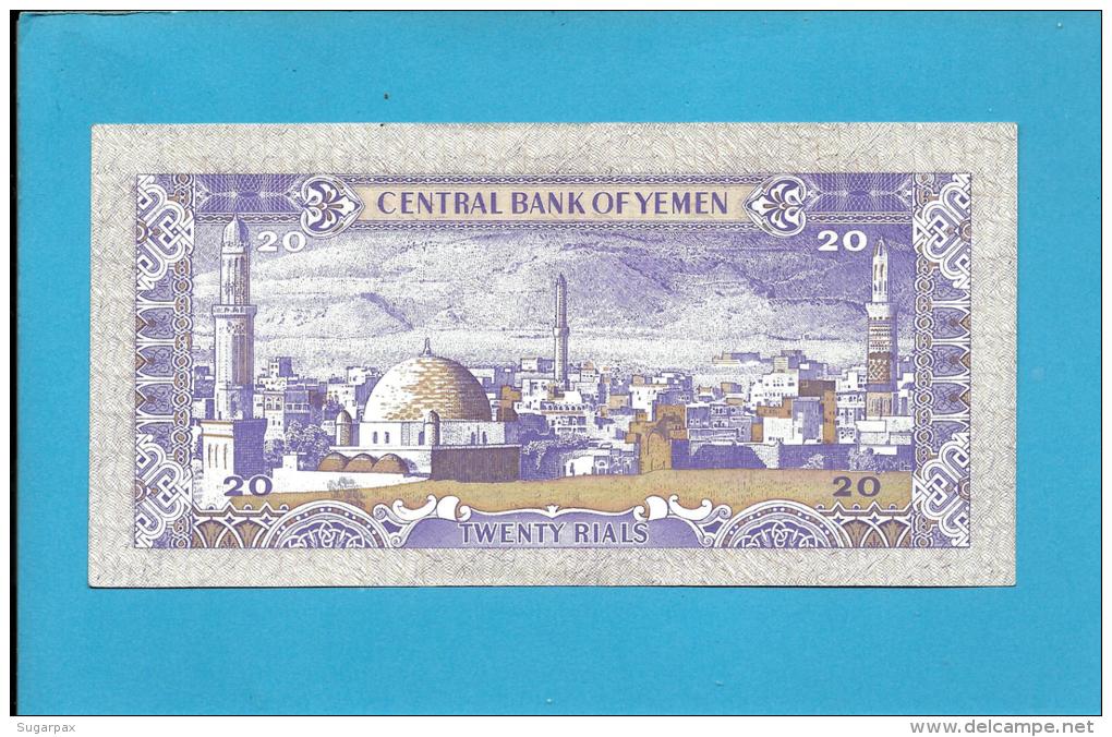 YEMEN ARAB REPUBLIC - 20 RIALS -  ND ( 1985 ) - P 19.b -  Sign. 8 - UNC. - Central Bank Of Yemen - 2 Scans - Yemen